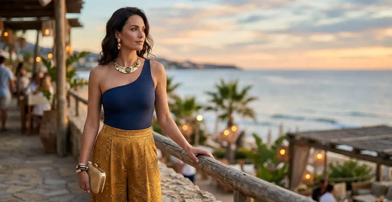 Transformation élégante d'un maillot de bain en tenue de soirée d'été